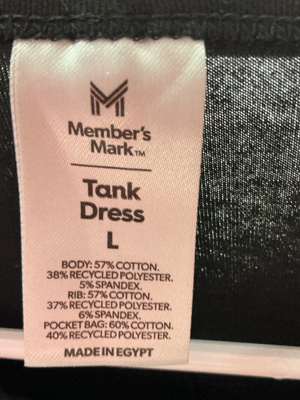 Member’s Mark Black Tank Dress Size L Drawstring Waist Pockets Sleeveless - Picture 5 of 10